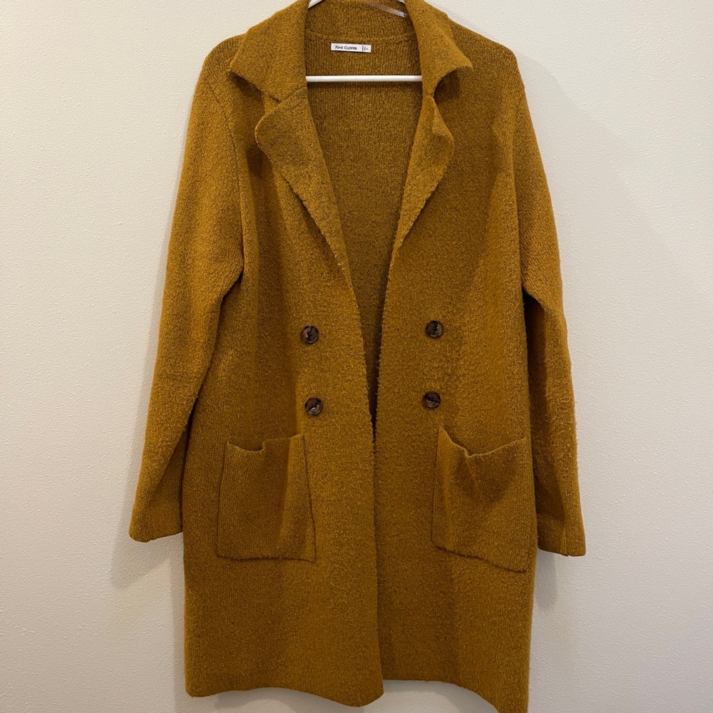 Pink Clover Mustard Teddy Jacket